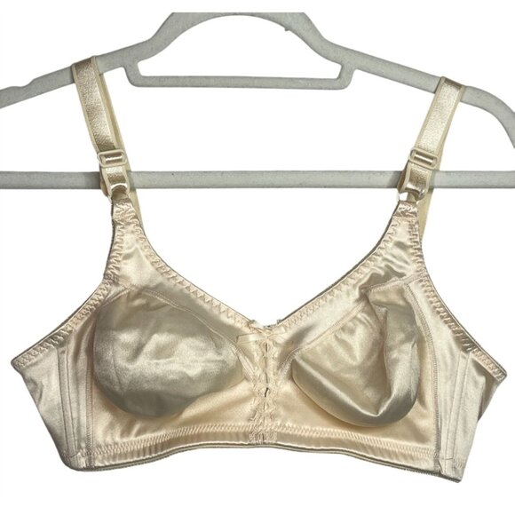 Bali Satin Wireless Bra 3820 38B Beige Nude Full Coverage Comfort - Picture 1 of 13